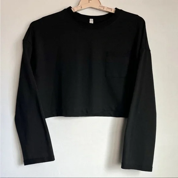 Free People Movement Sunny Cropped Sweatshirt Top Sz XS Loungewear Comfort EUC - Picture 2 of 9